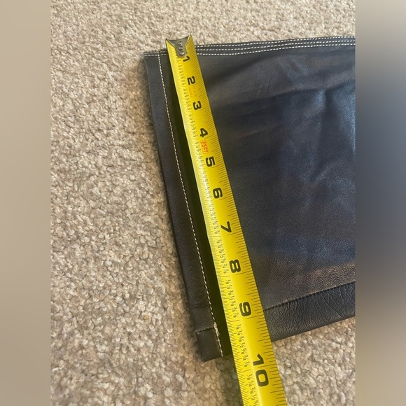 Ralph Lauren Purple Label Vintage Leather Flare Pants Lace Up Tie Front Runway 6 - Picture 8 of 14